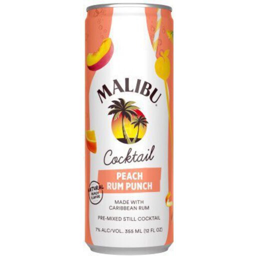 Malibu Cocktail Peach Rum Punch 355ml