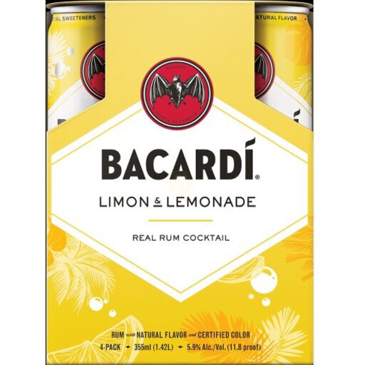 Bacardi Limon And Lemonade 4 Pack 355ml